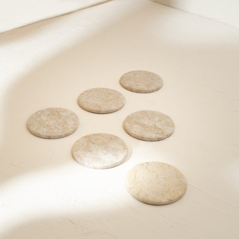 Handmade Real Marble Drink Coasters – 3 Shapes, 4 Natural Colours - Coastal Villa Homeware